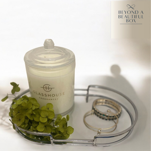 Oval Mirror Silver Tray limited stock, please confirm availability.