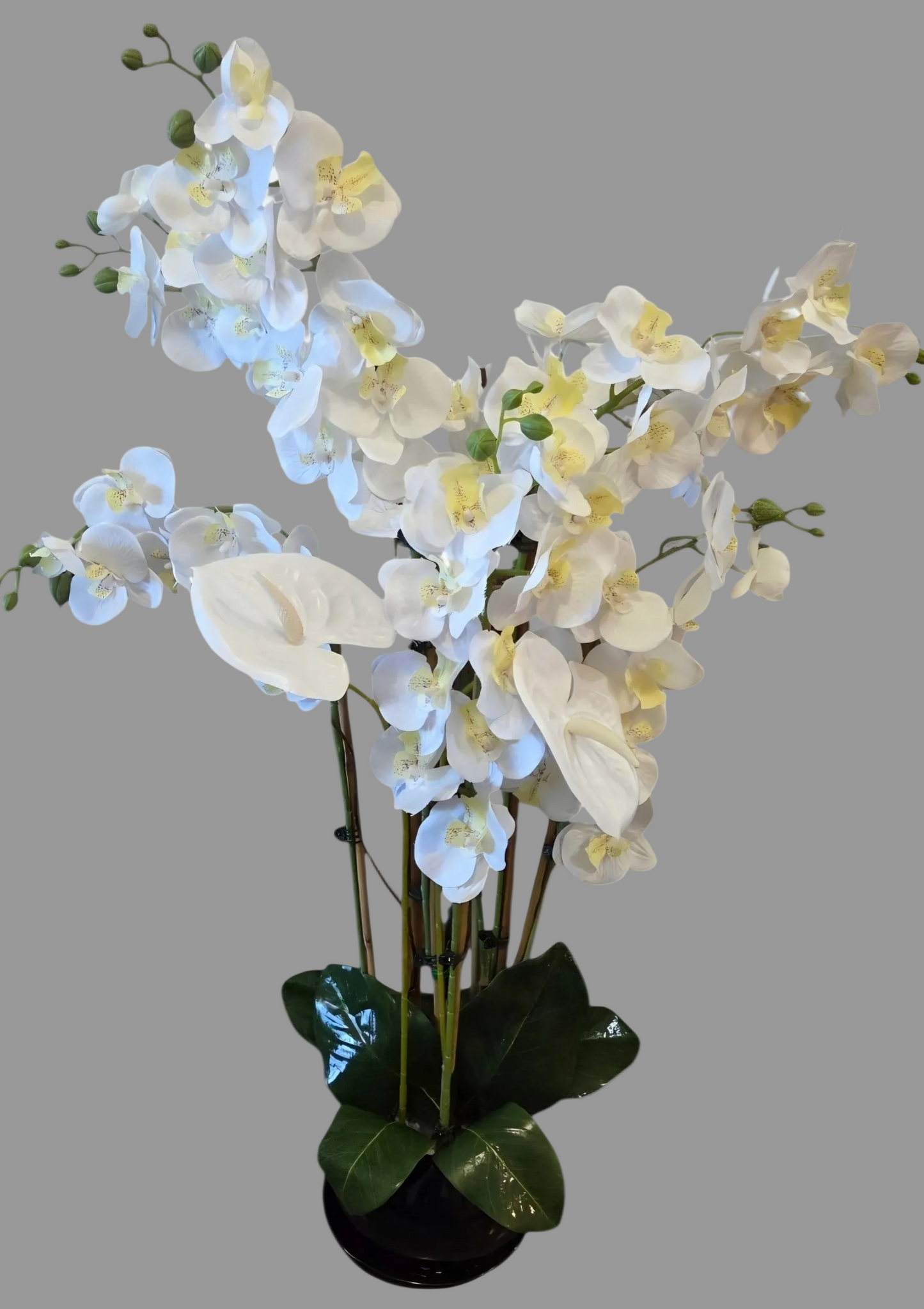 Orchid Artificial 95cm tall in glaze pot